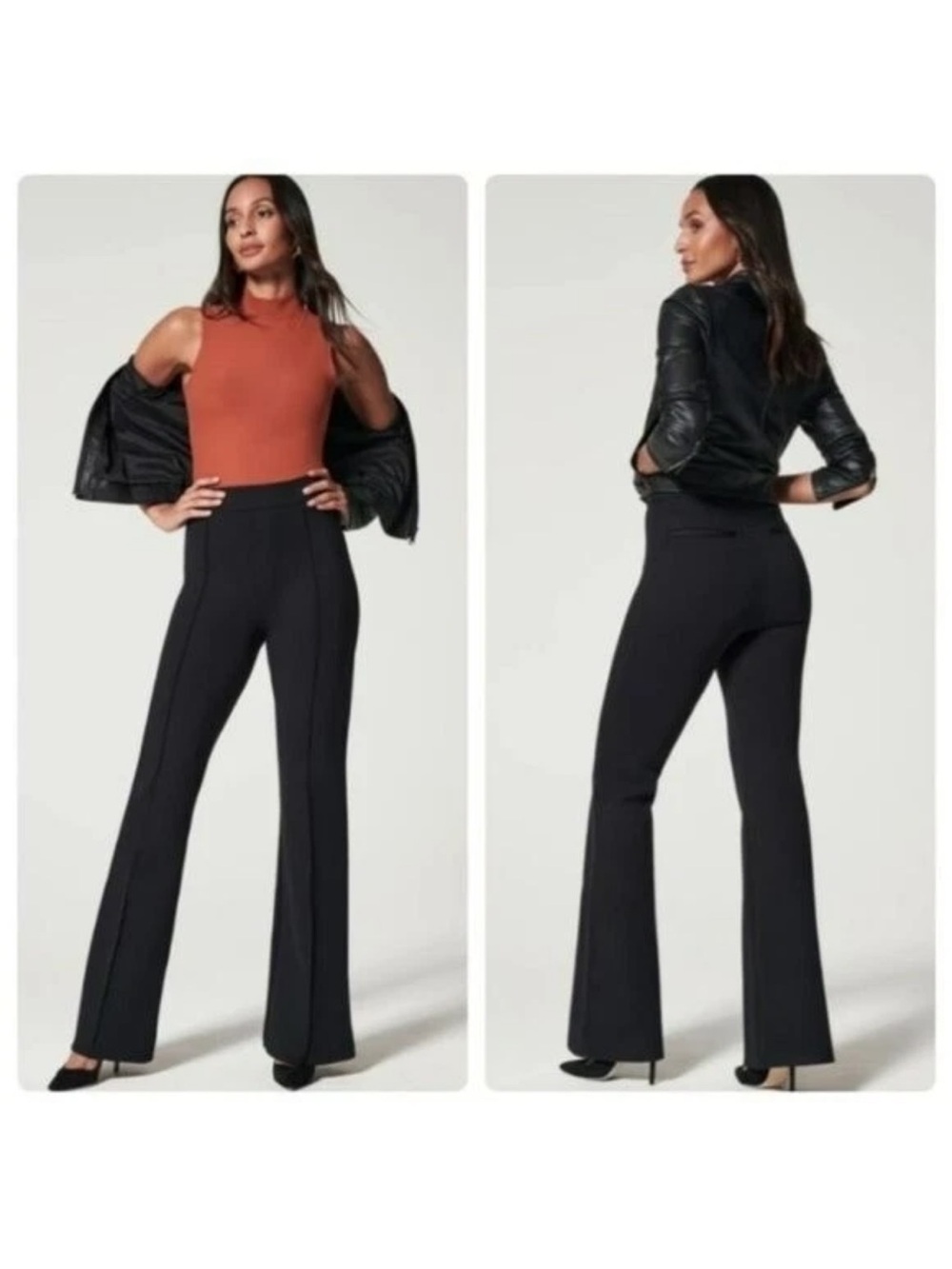 SPANX NWT the perfect ponte pant high rise flare classic black size small